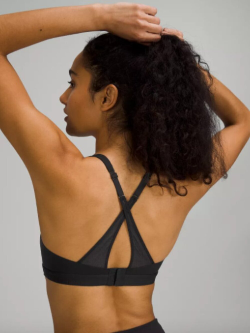 Lululemon Up for It Bra Medium Support Sports Bra SZ: 34B Black Wireless
